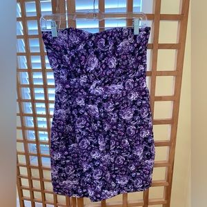 Flower pattern mini dress